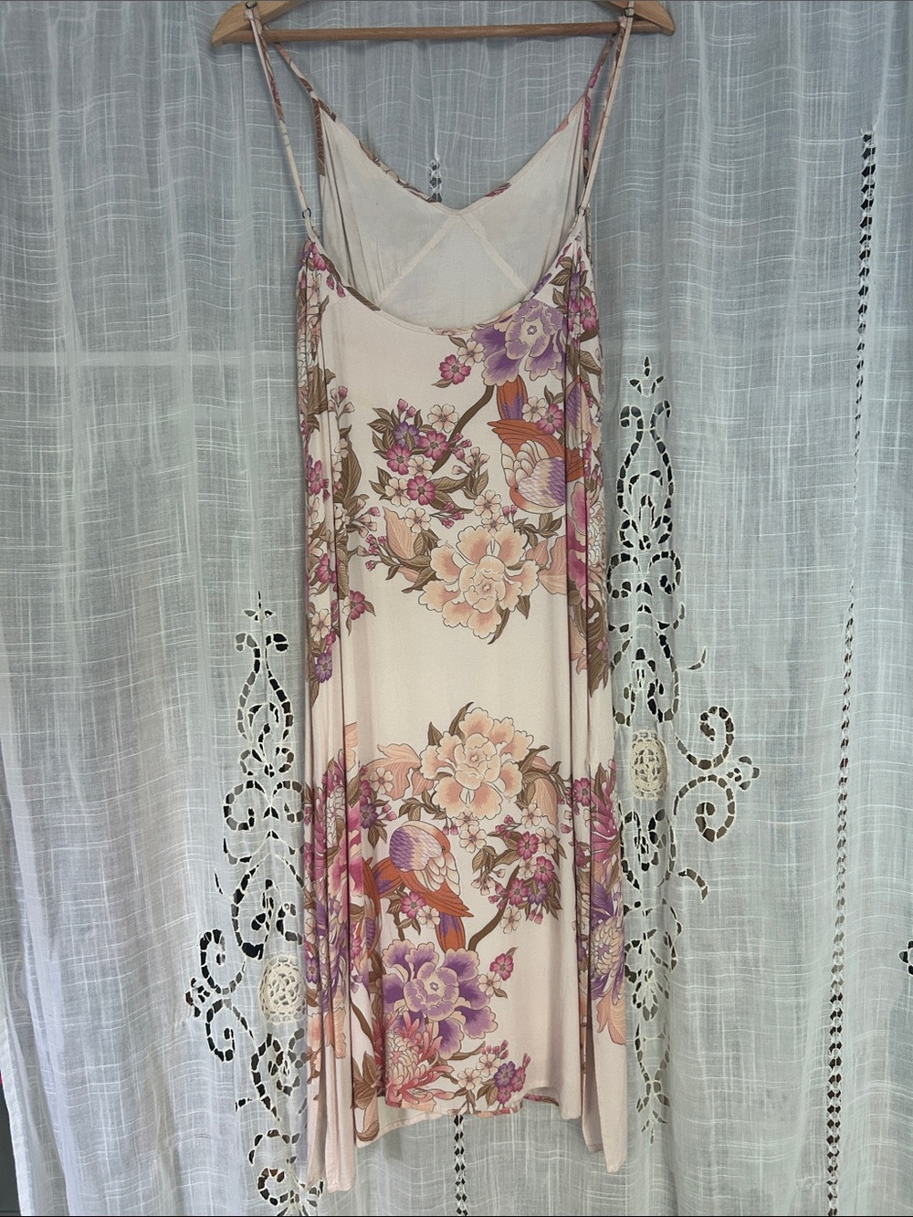 Spell and the Gypsy Blue skies Cream Floral Midi slip dress - Picture 8 of 10